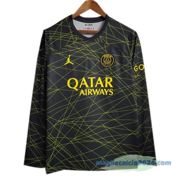 Thailandia Fourth Manica lunga Paris Saint Germain 2022 2023 Nero Giallo Poco Prezzo