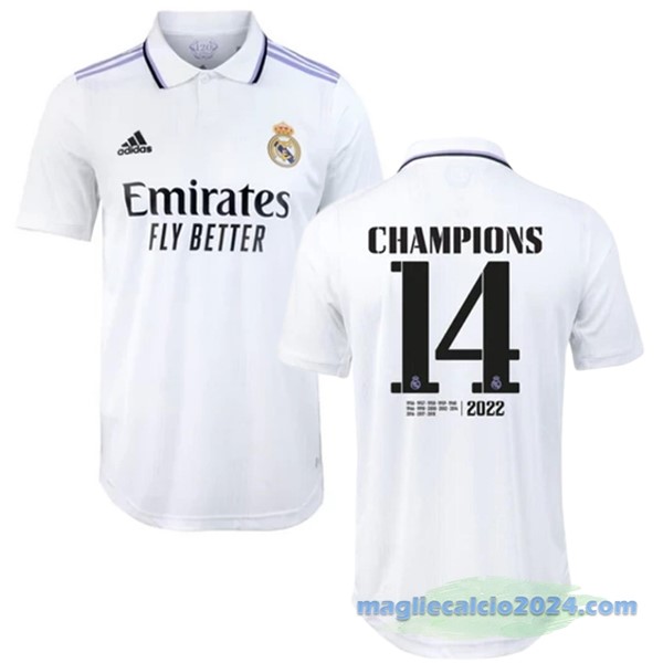 Thailandia NO.14 Champions Prima Giocatori Maglia Real Madrid 2022 2023 Bianco Poco Prezzo
