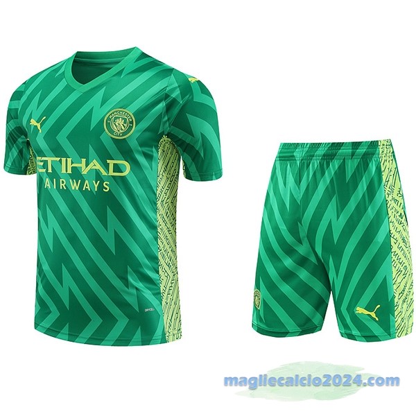 Thailandia Portiere Conjunto De Uomo Manchester City 2023 2024 Verde Poco Prezzo