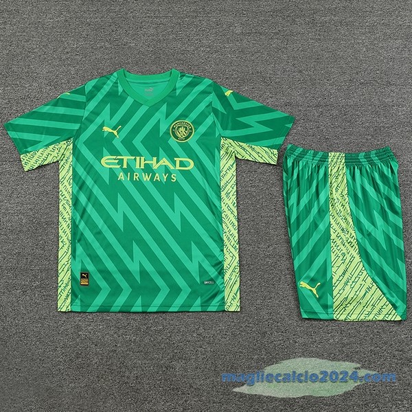Thailandia Portiere Conjunto De Uomo Manchester City 2023 2024 Verde Poco Prezzo