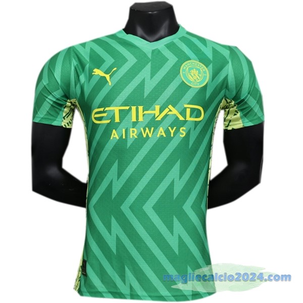 Thailandia Portiere Giocatori Maglia Manchester City 2023 2024 Verde Poco Prezzo