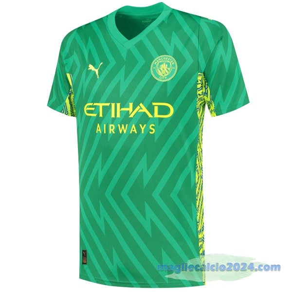 Thailandia Portiere Maglia Manchester City 2023 2024 Verde Poco Prezzo
