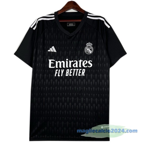 Thailandia Portiere Maglia Real Madrid 2023 2024 Nero Poco Prezzo