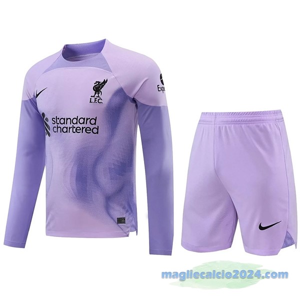 Thailandia Portiere Manica lunga Conjunto De Uomo Liverpool 2022 2023 Purpureo Poco Prezzo