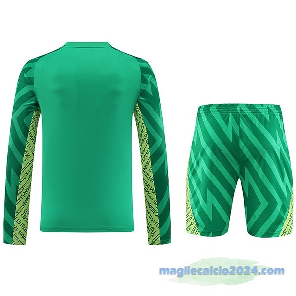 Thailandia Portiere Manica lunga Conjunto De Uomo Manchester City 2023 2024 Verde Poco Prezzo