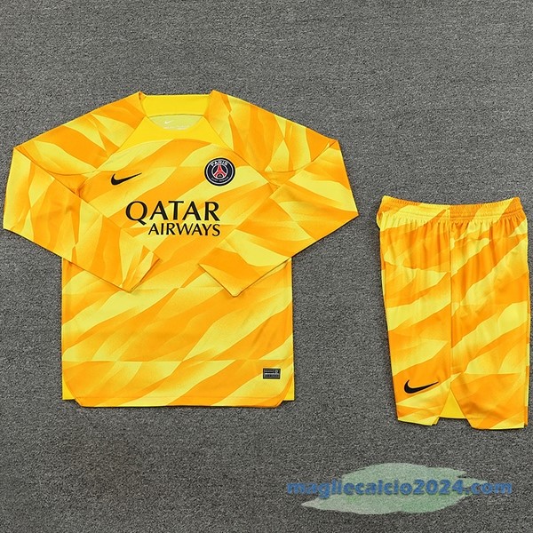 Thailandia Portiere Manica lunga Conjunto De Uomo Paris Saint Germain 2023 2024 Giallo Poco Prezzo
