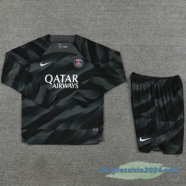 Thailandia Portiere Manica lunga Conjunto De Uomo Paris Saint Germain 2023 2024 Nero Poco Prezzo