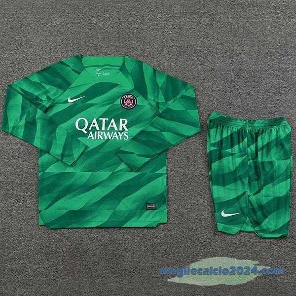 Thailandia Portiere Manica lunga Conjunto De Uomo Paris Saint Germain 2023 2024 Verde Poco Prezzo