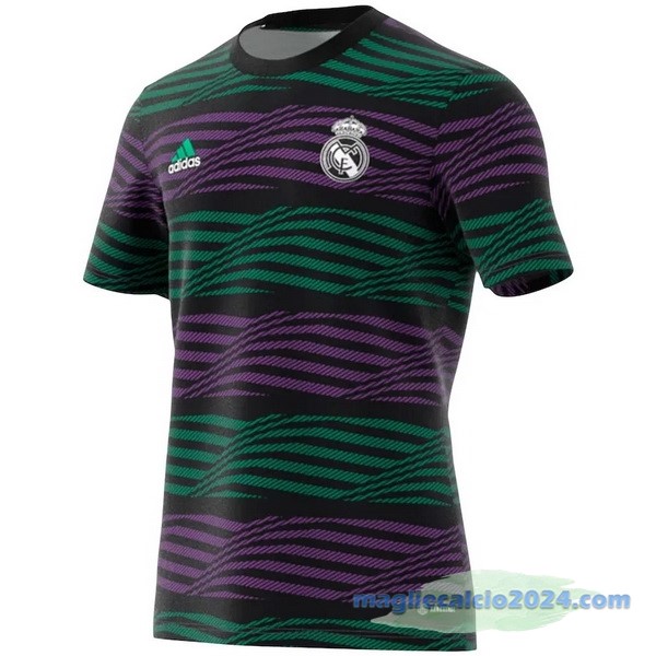 Thailandia Pre partita Maglia Real Madrid 2023 2024 Purpureo Verde Poco Prezzo
