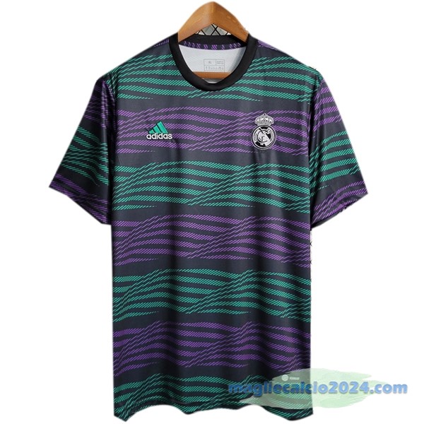 Thailandia Pre partita Maglia Real Madrid 2023 2024 Purpureo Verde Poco Prezzo