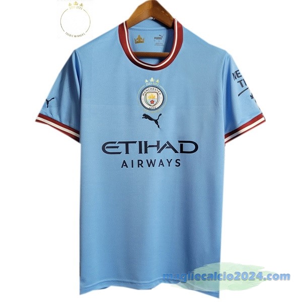 Thailandia Prima Campeón Maglia Manchester City 2022 2023 Azul Poco Prezzo