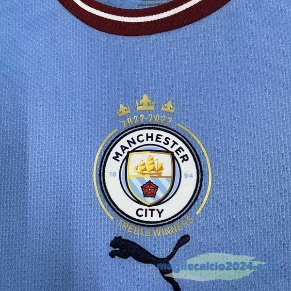 Thailandia Prima Campeón Maglia Manchester City 2022 2023 Azul Poco Prezzo