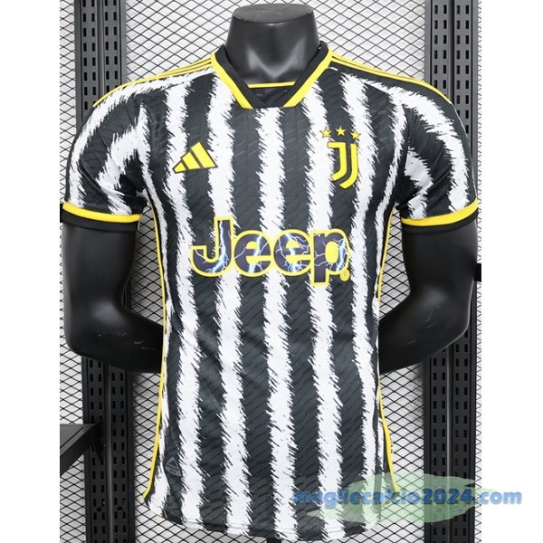 Thailandia Prima Giocatori Maglia Juventus 2023 2024 Bianco Nero Poco Prezzo