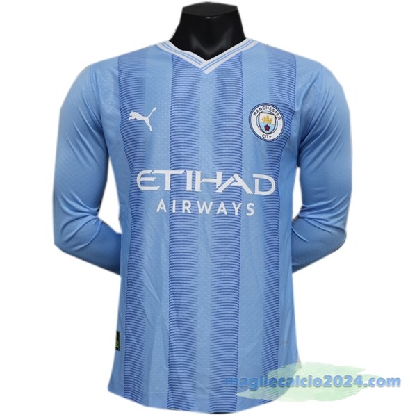Thailandia Prima Giocatori Manica lunga Manchester City 2023 2024 Azul Poco Prezzo