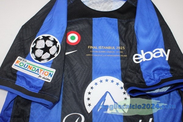 Thailandia Prima Giocatori UEFA Champions League Finals Maglia Inter Milán 2022 2023 Azul Poco Prezzo