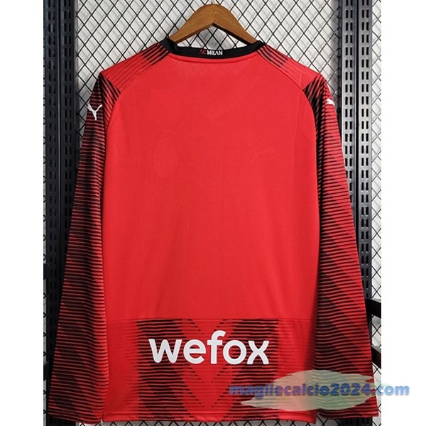 Thailandia Prima Maglia Manica lunga AC Milan 2023 2024 Rosso Poco Prezzo