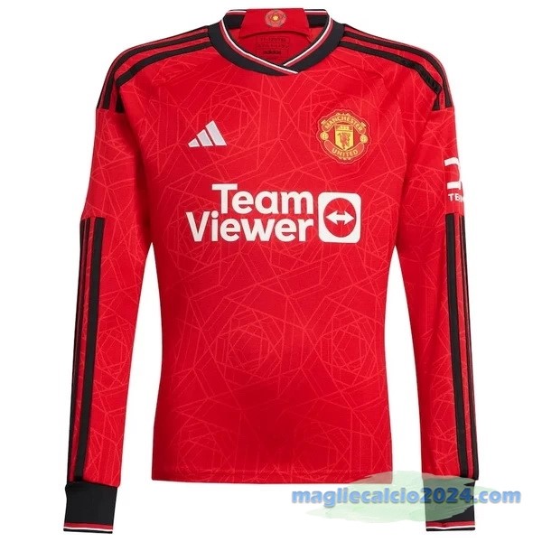 Thailandia Prima Manica lunga Manchester United 2023 2024 Rosso Poco Prezzo
