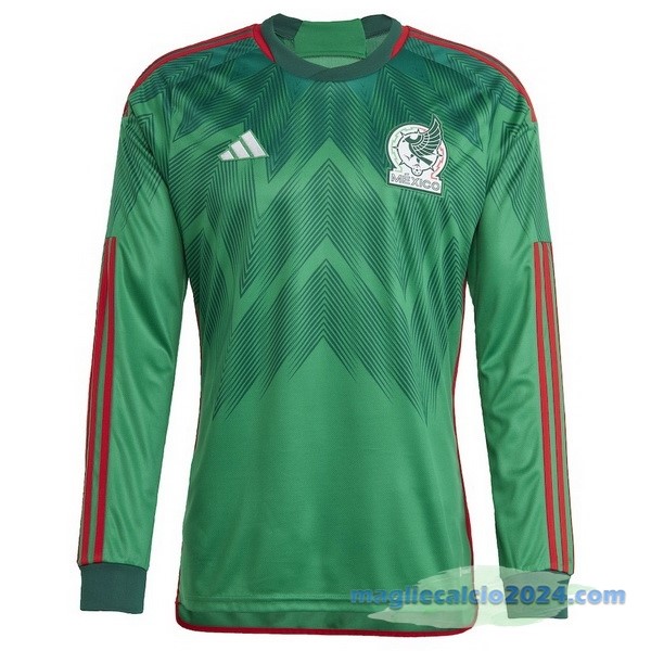 Thailandia Prima Manica lunga Mexico 2022 Verde Poco Prezzo