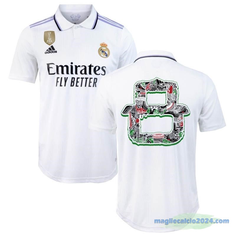Thailandia Prima Speciale Maglia Real Madrid 2022 2023 Bianco Poco Prezzo