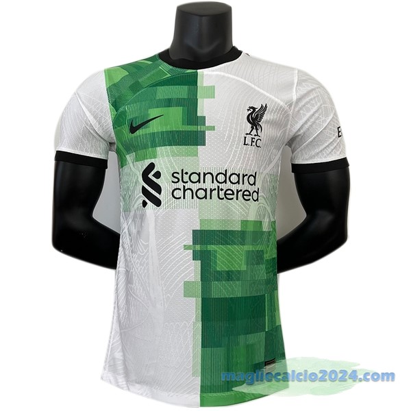 Thailandia Seconda Giocatori Maglia Liverpool 2023 2024 Verde Bianco Poco Prezzo