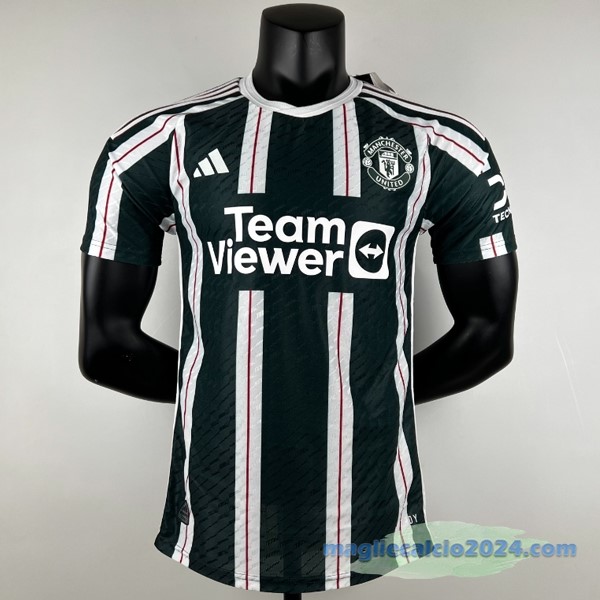 Thailandia Seconda Giocatori Maglia Manchester United 2023 2024 Verde Poco Prezzo