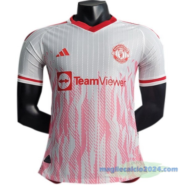Thailandia Speciale Giocatori Maglia Manchester United 2023 2024 Bianco Rosso Poco Prezzo
