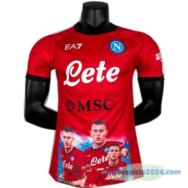 Thailandia Speciale Giocatori Maglia Napoli 2023 2024 Rosso Poco Prezzo