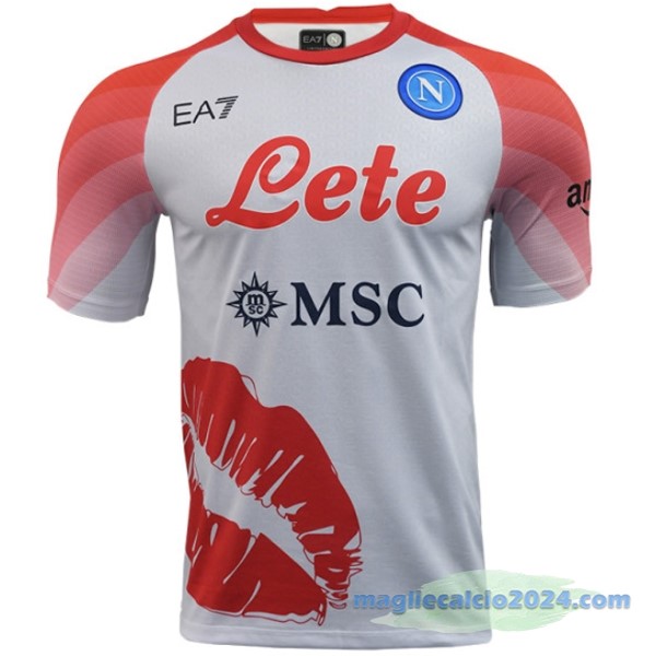 Thailandia Speciale Giocatori Maglia Napoli 2023 Bianco Rosso Poco Prezzo