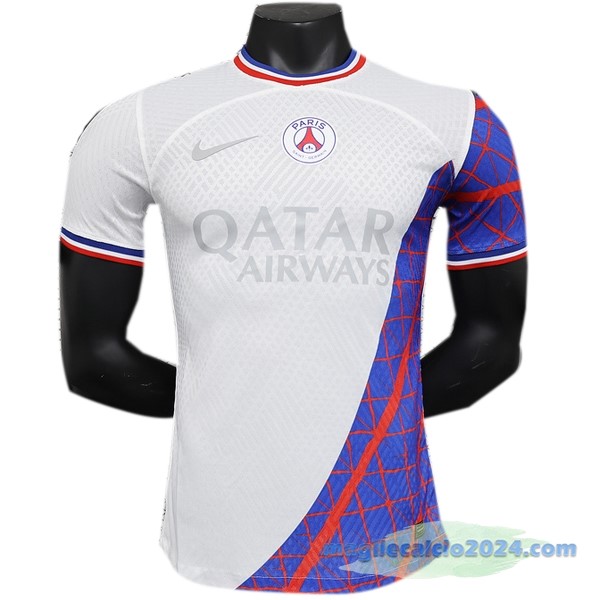 Thailandia Speciale Giocatori Maglia Paris Saint Germain 2023 2024 Bianco Purpureo Poco Prezzo