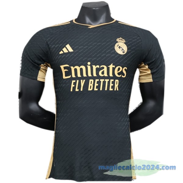 Thailandia Speciale Giocatori Maglia Real Madrid 2023 2024 Nero II Giallo Poco Prezzo