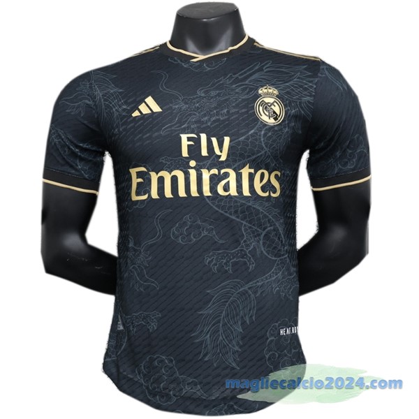 Thailandia Speciale Giocatori Maglia Real Madrid 2023 2024 Nero I Giallo Poco Prezzo