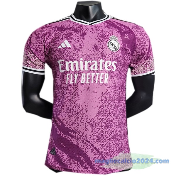 Thailandia Speciale Giocatori Maglia Real Madrid 2023 2024 Rosa Purpureo Poco Prezzo