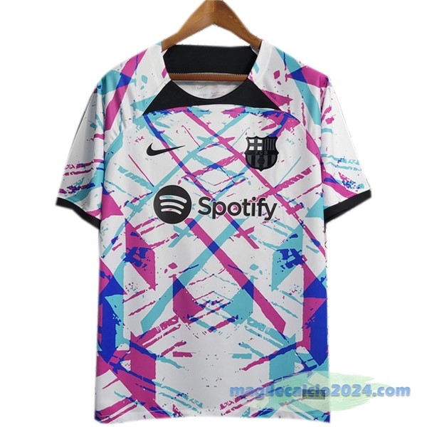Thailandia Speciale Maglia Barcelona 2023 2024 Bianco Purpureo Poco Prezzo