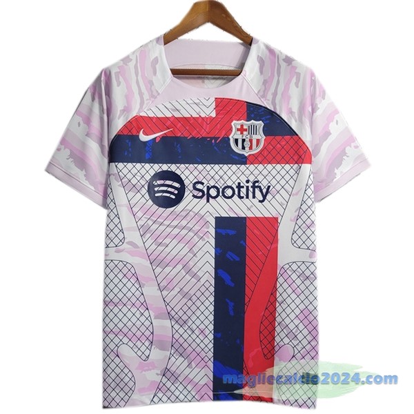 Thailandia Speciale Maglia Barcelona 2023 2024 Bianco Rosso Poco Prezzo