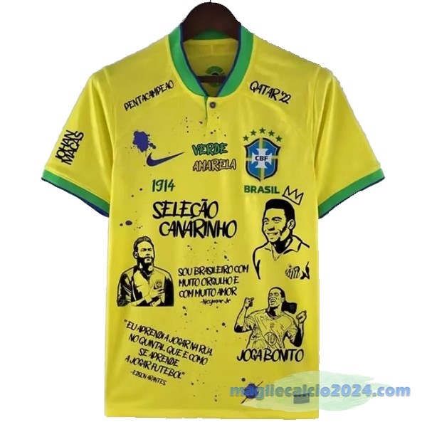 Thailandia Speciale Maglia Brasile 2022 III Giallo Poco Prezzo