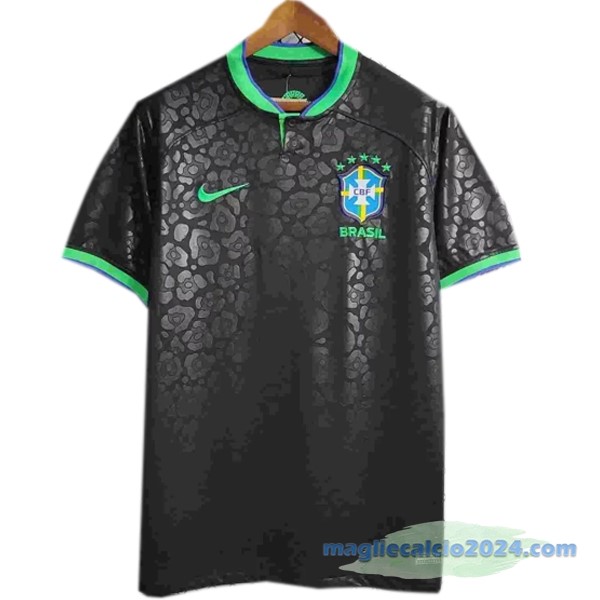 Thailandia Speciale Maglia Brasile 2022 Nero Verde Poco Prezzo