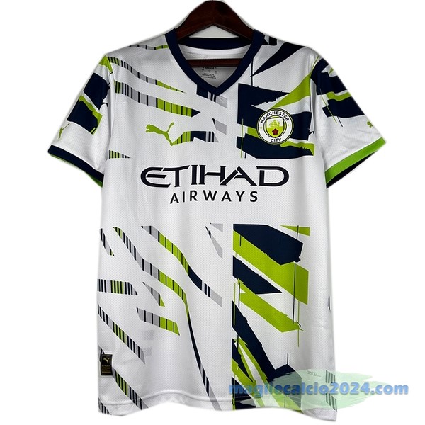 Thailandia Speciale Maglia Manchester City 2023 2024 Bianco Verde Poco Prezzo