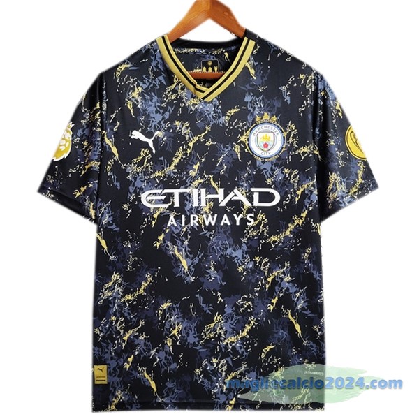 Thailandia Speciale Maglia Manchester City 2023 2024 Nero Giallo Poco Prezzo