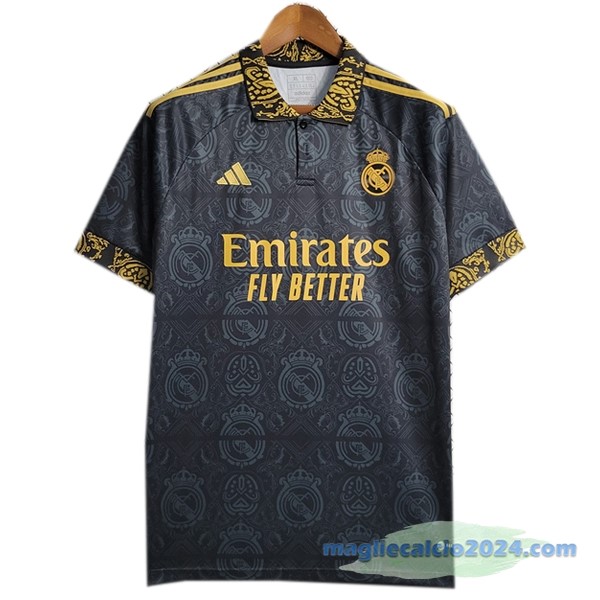 Thailandia Speciale Maglia Real Madrid 2023 2024 Nero Giallo Poco Prezzo