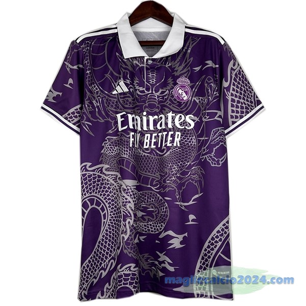 Thailandia Speciale Maglia Real Madrid 2023 2024 Purpureo Bianco Poco Prezzo