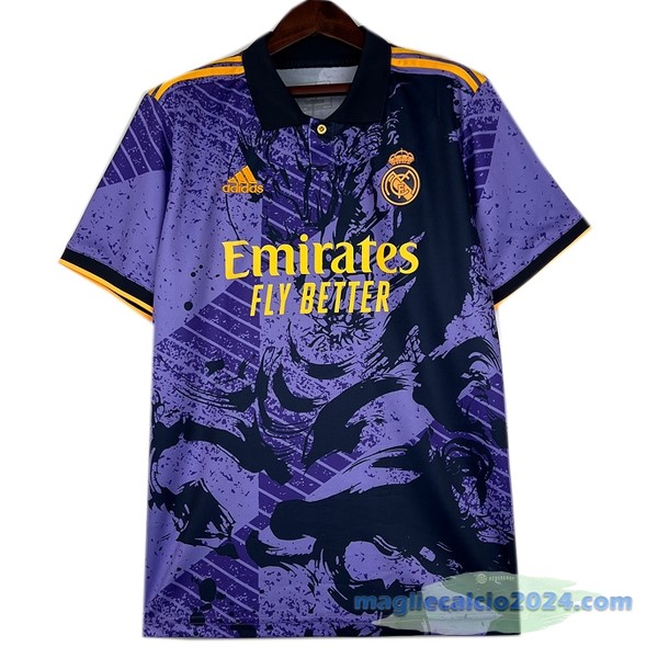 Thailandia Speciale Maglia Real Madrid 2023 2024 Purpureo Navy Poco Prezzo