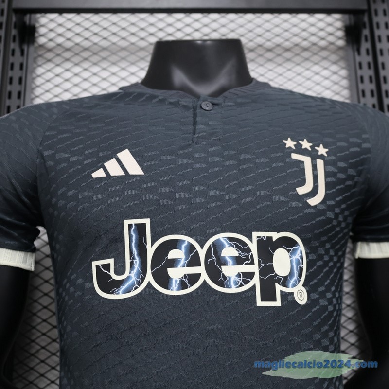 Thailandia Terza Giocatori Maglia Juventus 2023 2024 Grigio Nero Poco Prezzo