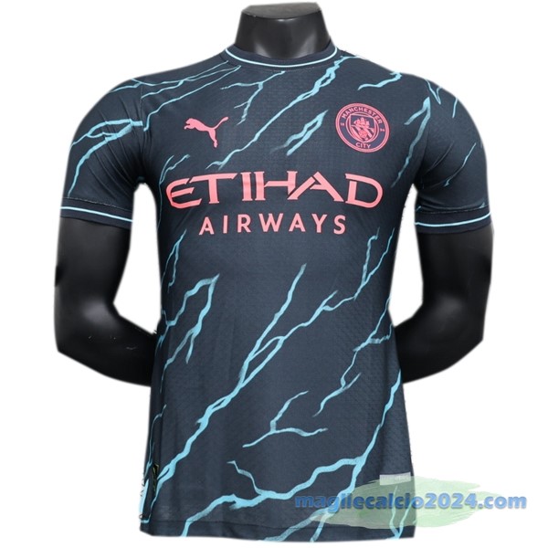 Thailandia Terza Giocatori Maglia Manchester City 2023 2024 Nero Poco Prezzo