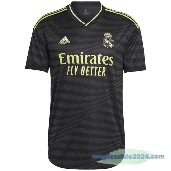Thailandia Terza Giocatori Maglia Real Madrid 2022 2023 Nero Poco Prezzo