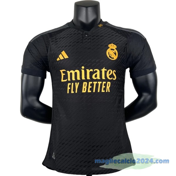 Thailandia Terza Giocatori Maglia Real Madrid 2023 2024 Nero Poco Prezzo