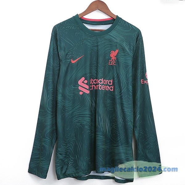 Thailandia Terza Manica lunga Liverpool 2022 2023 Verde Poco Prezzo