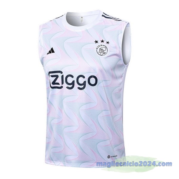 Entrenamiento Senza Maniche Ajax 2023 2024 Bianco Poco Prezzo