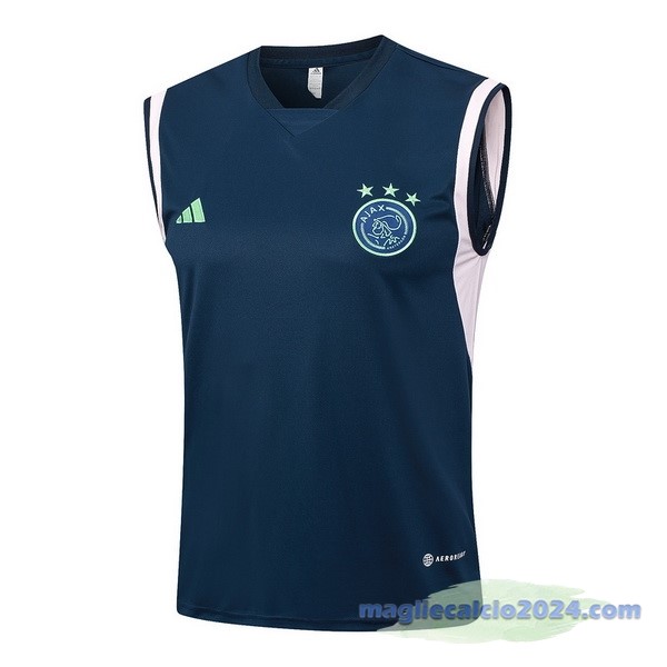 Entrenamiento Senza Maniche Ajax 2023 2024 Blu Navy Rosa Poco Prezzo