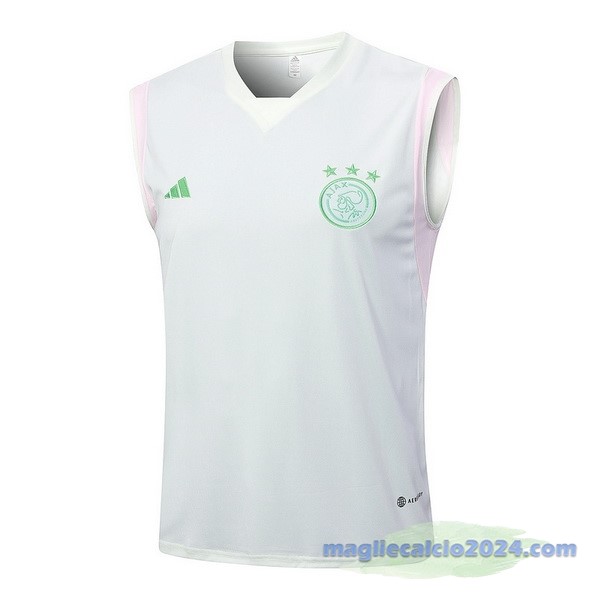 Entrenamiento Senza Maniche Ajax 2023 2024 Verde Luce Poco Prezzo