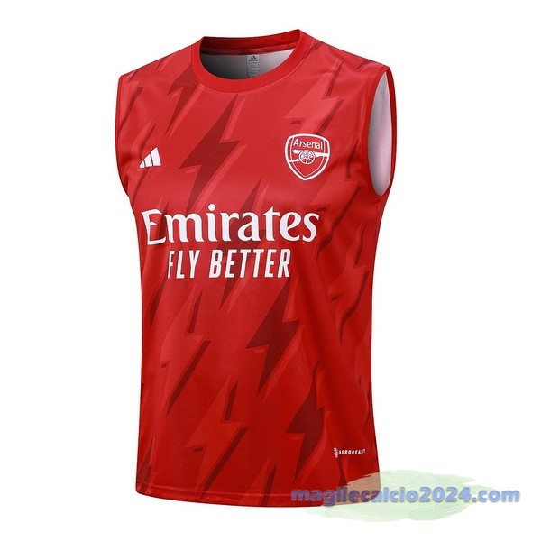 Entrenamiento Senza Maniche Arsenal 2023 2024 Rosso Bianco Poco Prezzo